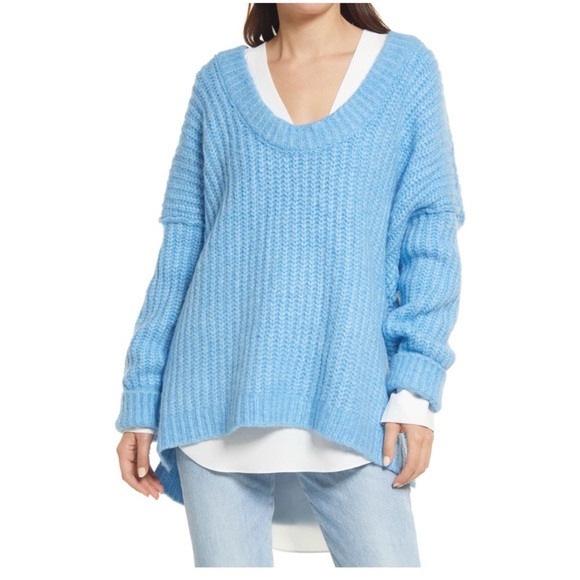 Free People Sweaters - Free People blue bell v-neck sweater